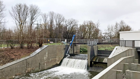 View of the weir system Stuhlmüllerwehr with two weir fields